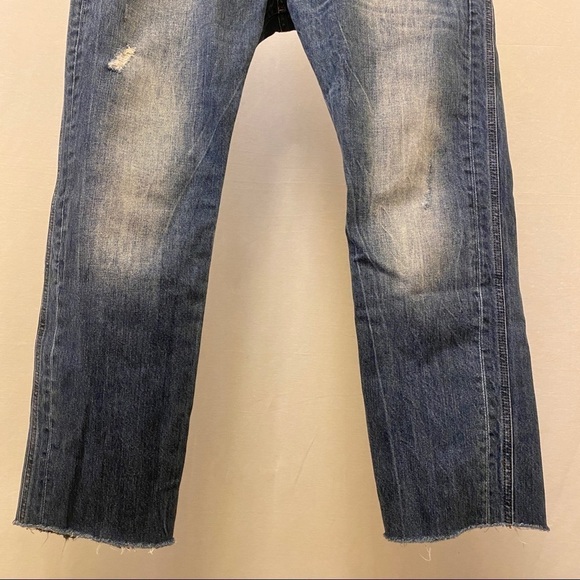 Diesel 32 x 26.5 Darron Cutoff Men’s Jeans Distressed Button Fly Logo Raw Hem - Picture 4 of 16